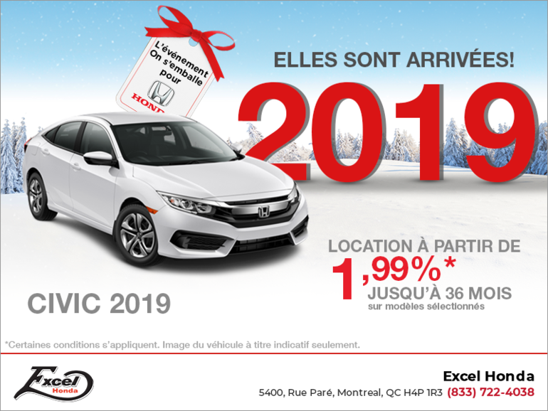 Louez la Honda Civic 2019!