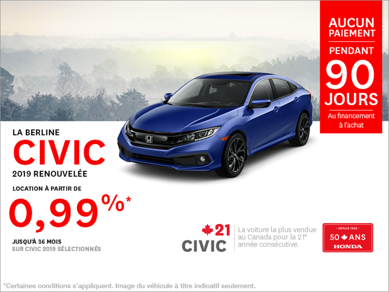 Louez la Honda Civic 2019!