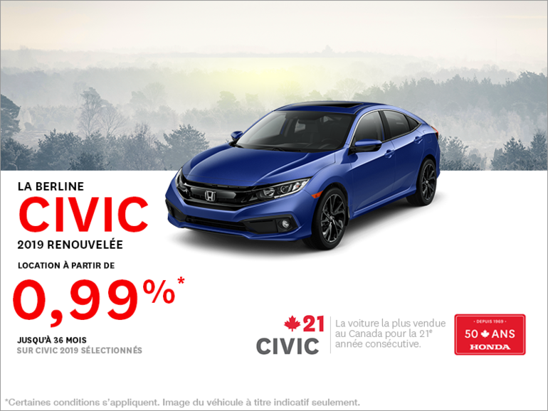Louez la Honda Civic 2019!
