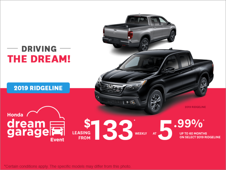 Lease the 2019 Honda Ridgeline!