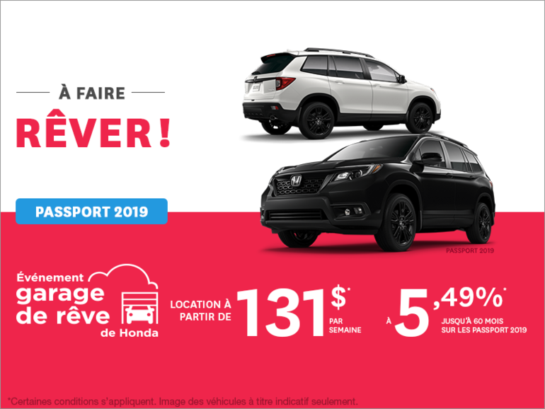 Louez la Honda Passport Sport 2019!