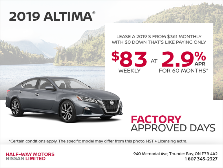 Get the 2019 Nissan Altima Today!