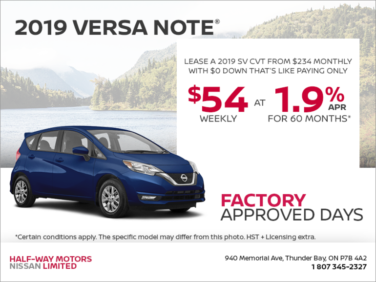 Get the 2019 Versa Note Today!