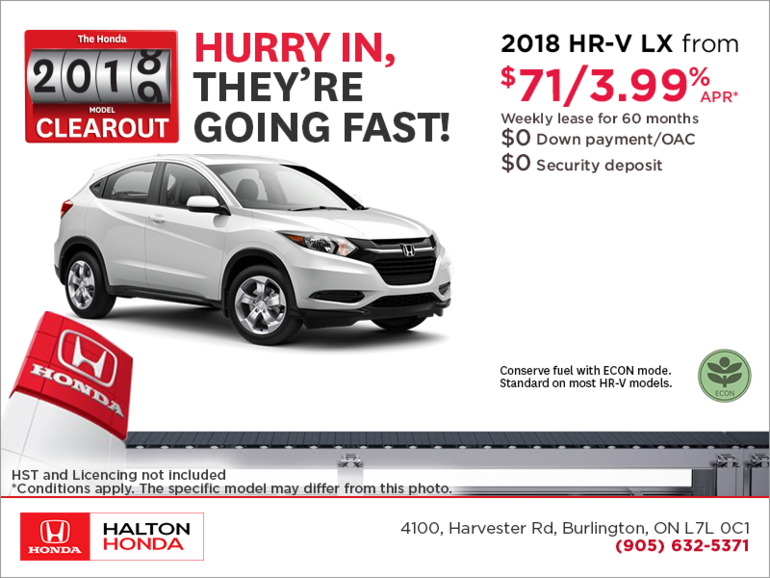 Lease the 2018 Honda HR-V!