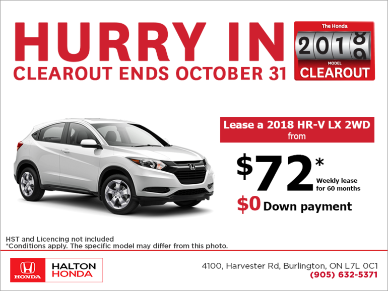 Lease the 2018 Honda HR-V!