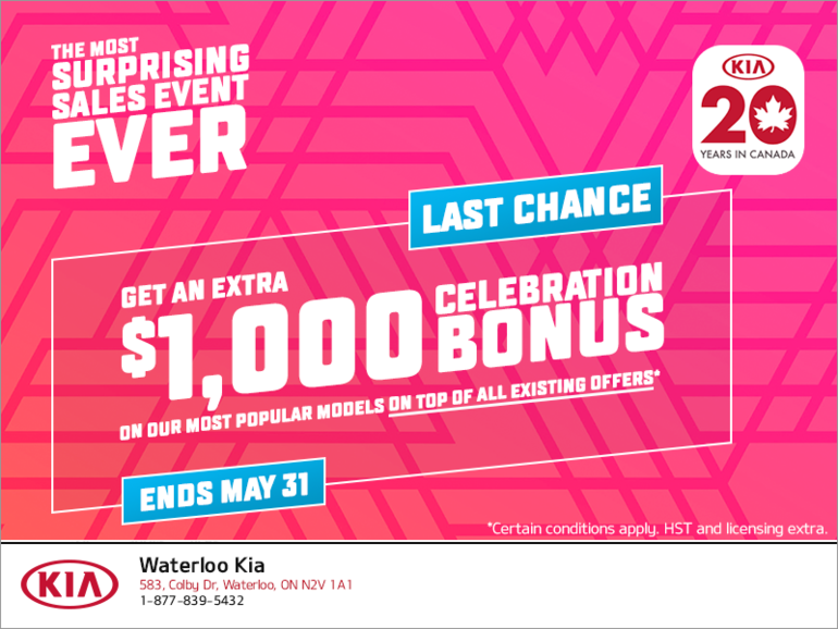 The Kia 20 Years in Canada Sales Event!