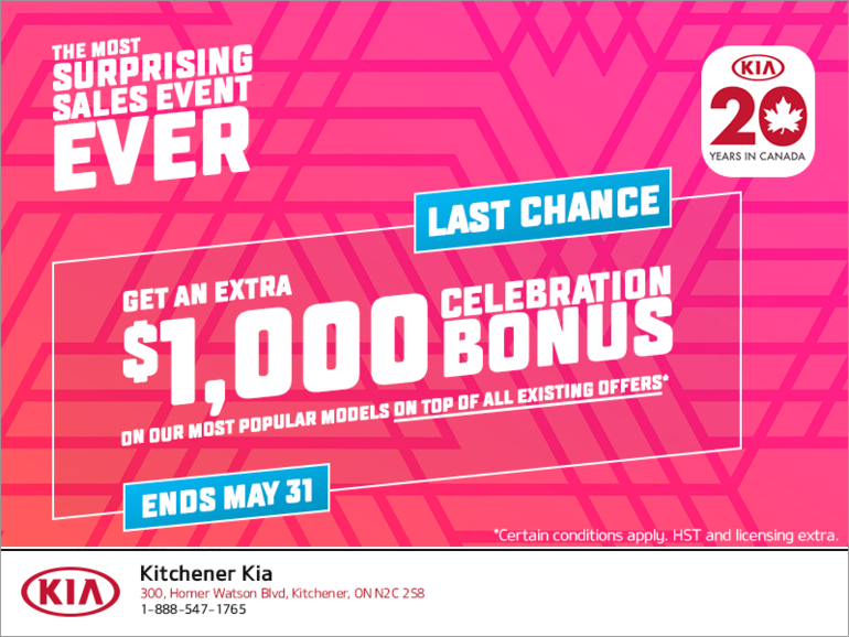 The Kia 20 Years in Canada Sales Event!