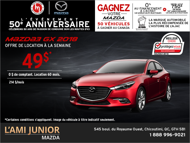 Conduisez la Mazda3 2018 aujourd'hui!