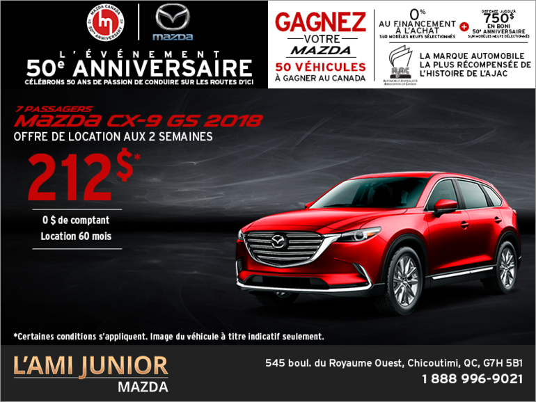 Louez la Mazda CX-9 2018 aujourd'hui!