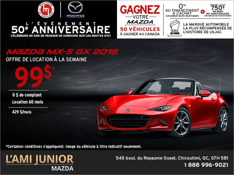 Louez la Mazda MX-5 2018!