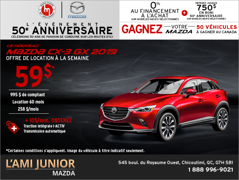 Procurez-vous le Mazda CX-3 2019!