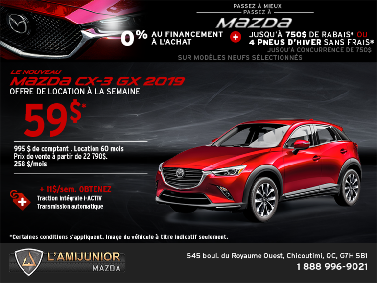 Procurez-vous le Mazda CX-3 2019!