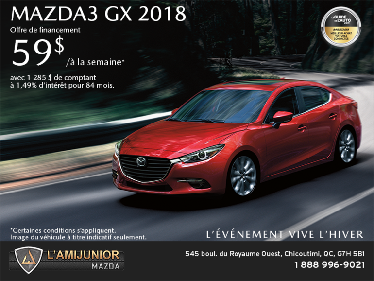 Procurez-vous la Mazda3 2018!