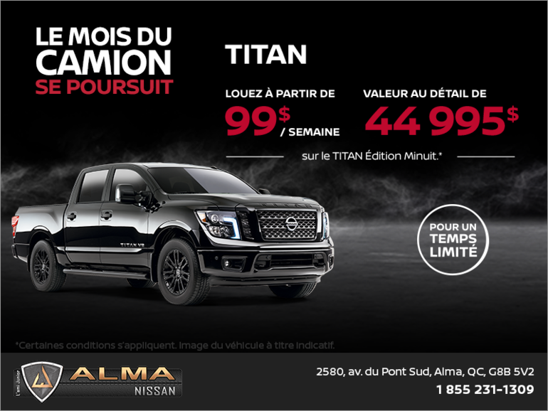 Obtenez le Nissan Titan 2018 dès aujourd'hui!