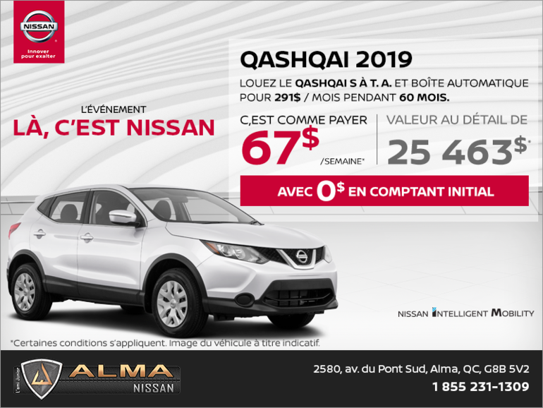 Le Qashqai 2019 en rabais!