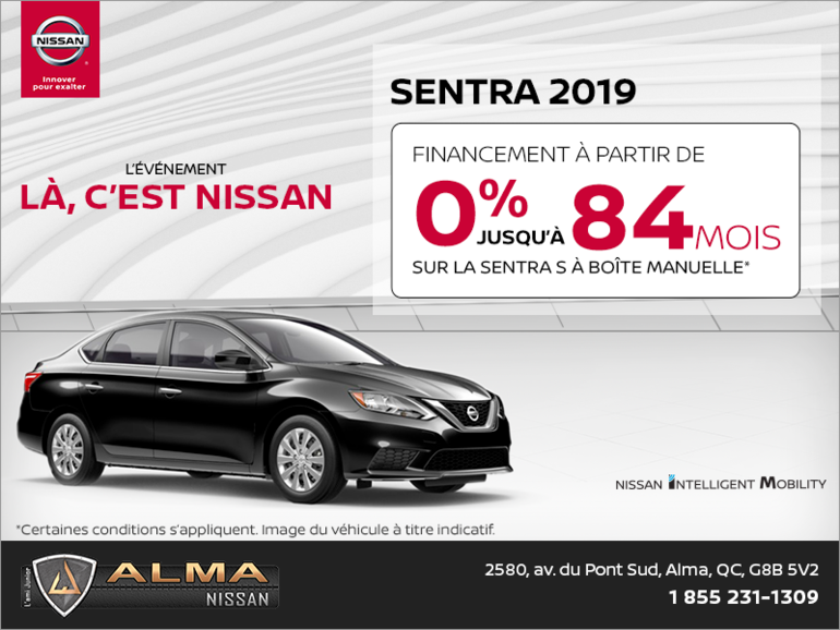 Obtenez la Nissan Sentra 2019 en rabais!