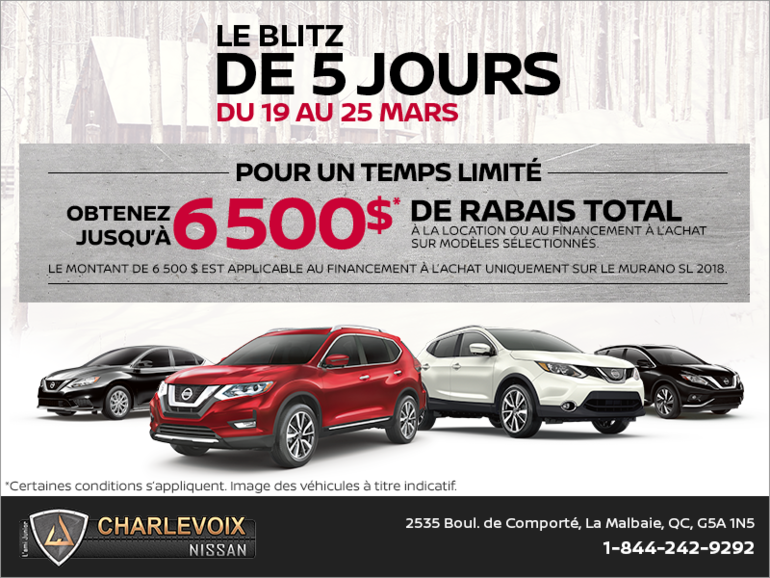 La vente de 5 jours de Nissan!