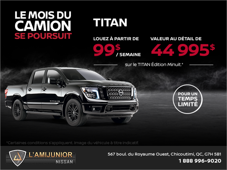 Obtenez le Nissan Titan 2018 dès aujourd'hui!