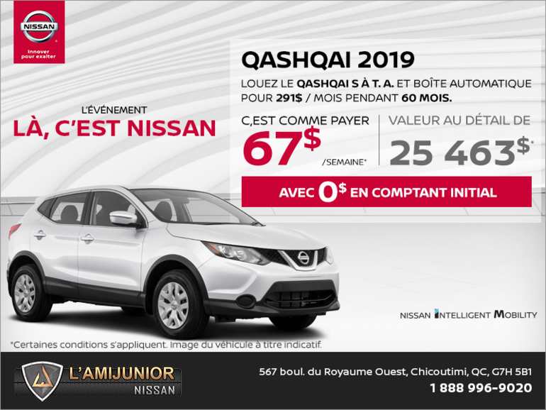 Le Qashqai 2019 en rabais!