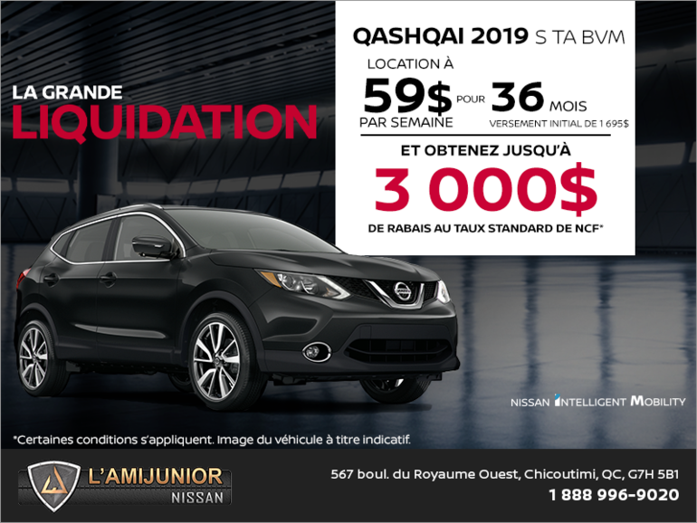 Le Qashqai 2019 en rabais!