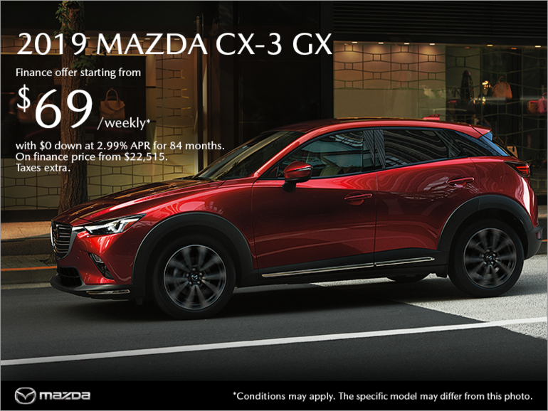 Get the new 2019 Mazda CX-3 today!