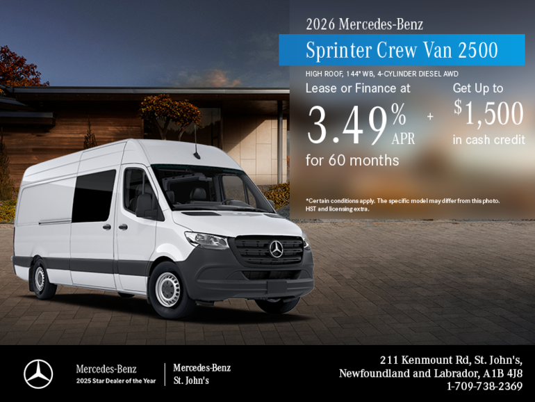 2026 Sprinter Crew Van 2500