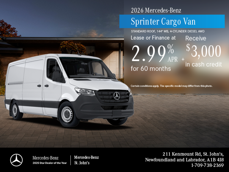 2026 Mercedes-Benz Sprinter Cargo Van 2500