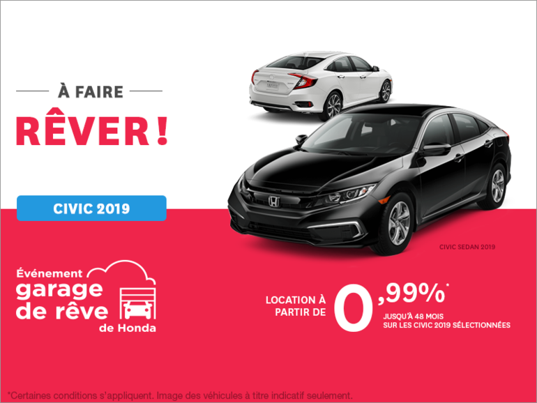 Louez la Honda Civic 2019!
