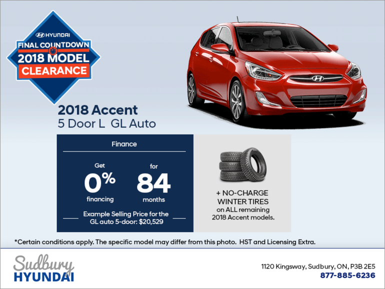 Finance the 2018 Accent 5 Door!