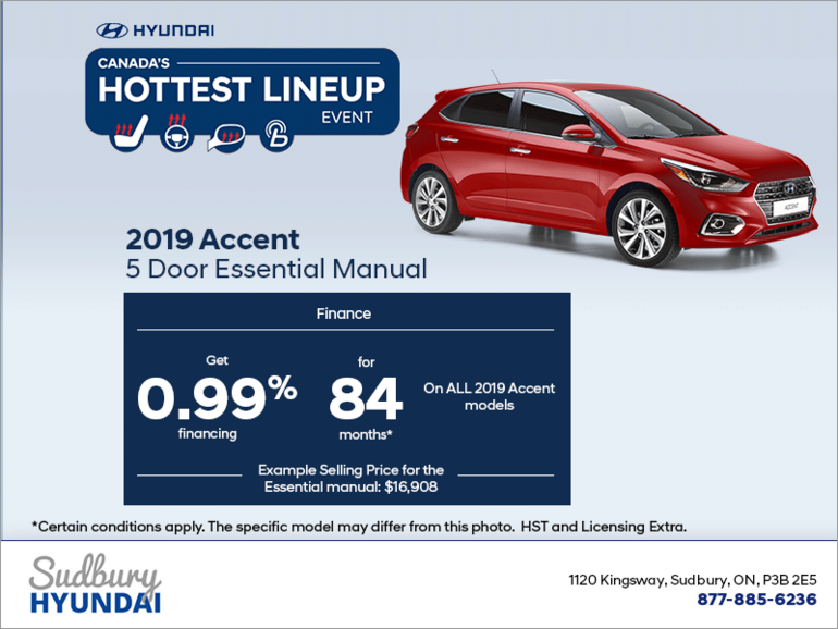 Finance the 2019 Accent 5 Door!