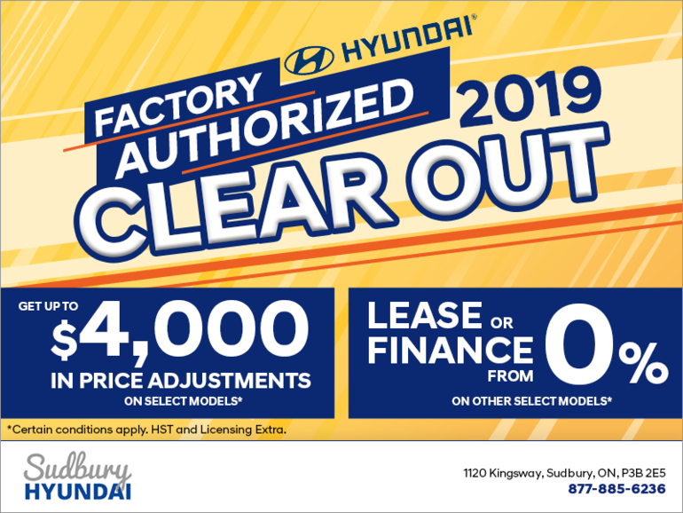 The Hyundai Factory Authorized 2019 Clear Out!