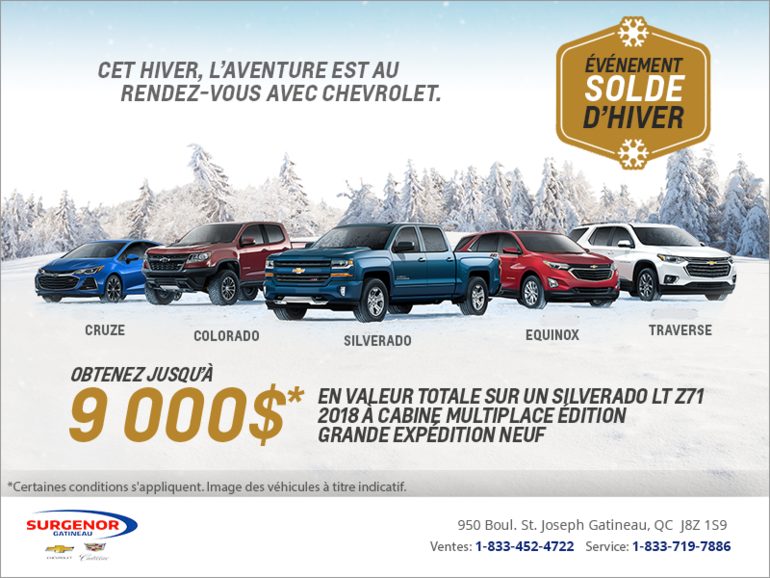 Cet hiver, l'aventure est au rendez-vous avec Chevrolet.