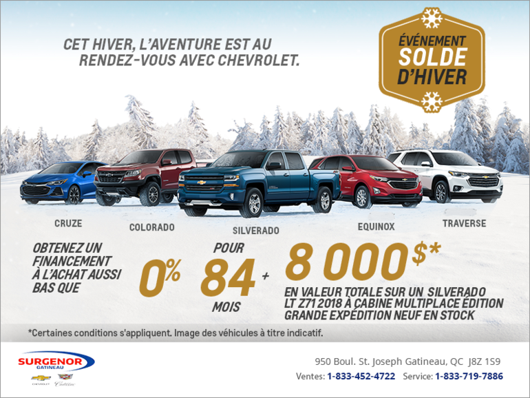 Cet hiver, l'aventure est au rendez-vous avec Chevrolet.