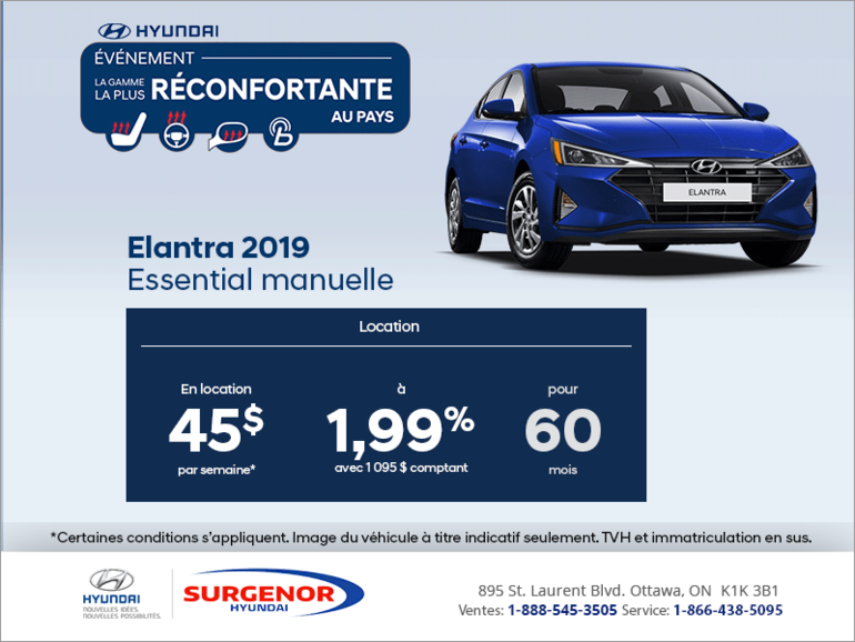 Louez l'Elantra 2019!