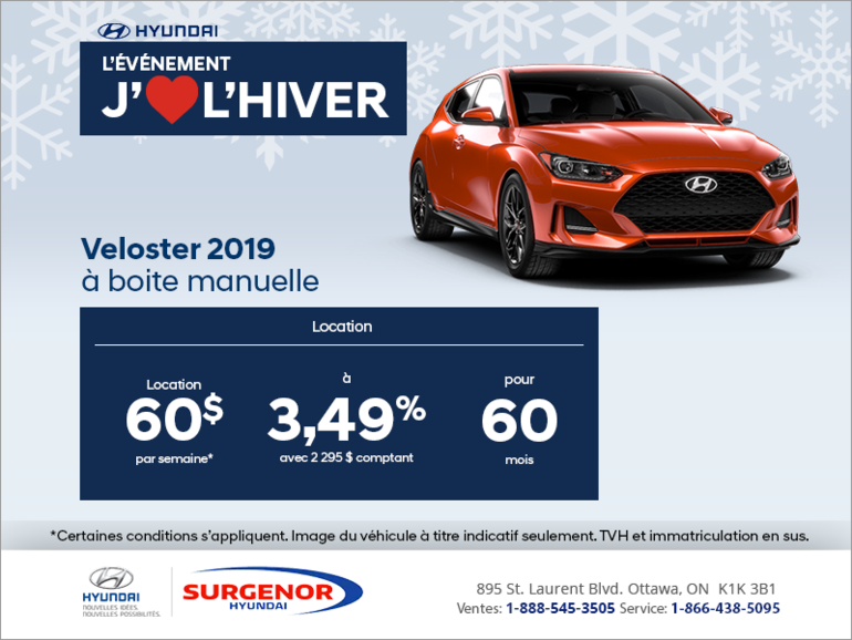 Louez la Veloster 2019!