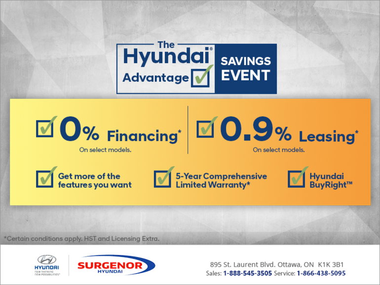 The Hyundai advantage saving Event!