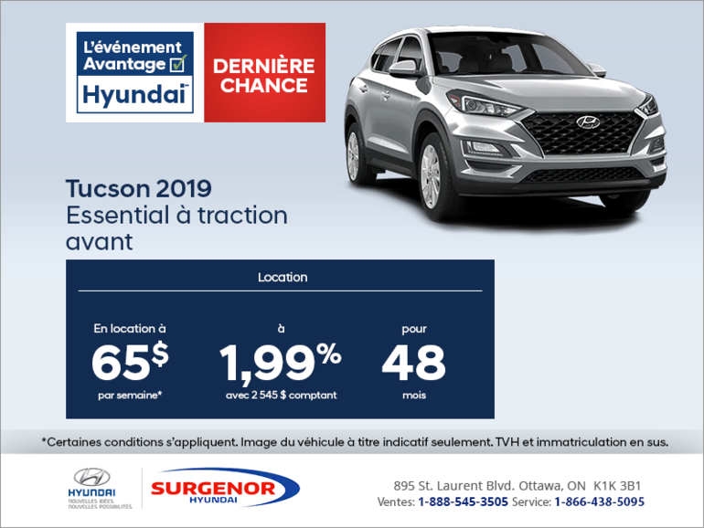 Procurez-vous le Tucson 2019!