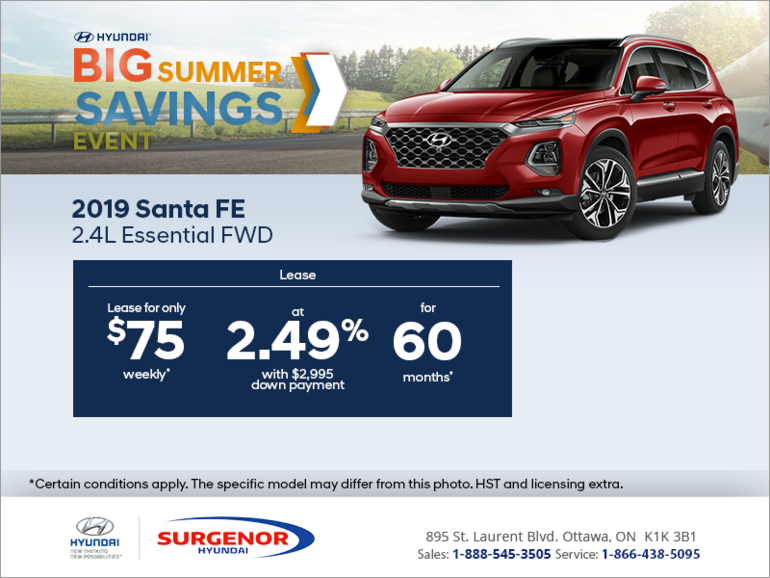 Lease the 2019 Sante Fe today!