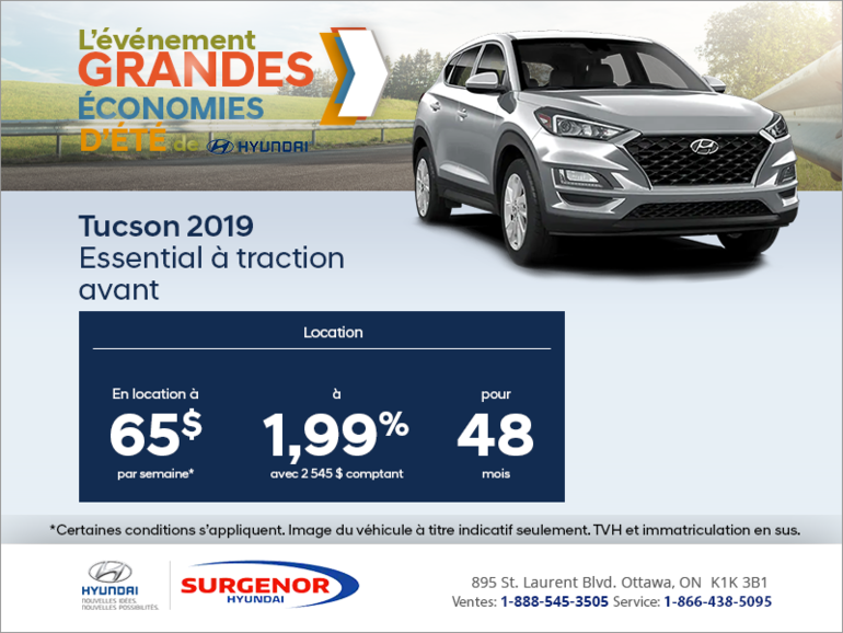 Louez le Tucson 2019!