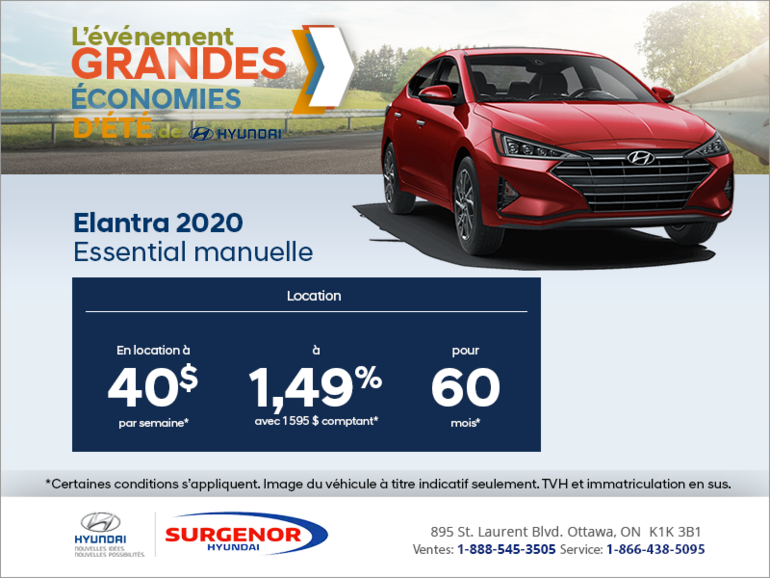 Louez l'Elantra 2020!