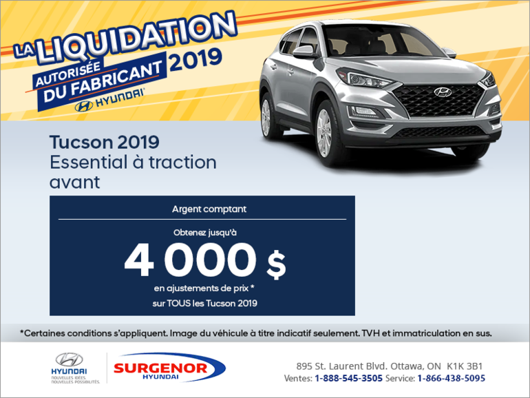 Obtenez le Tucson 2019!