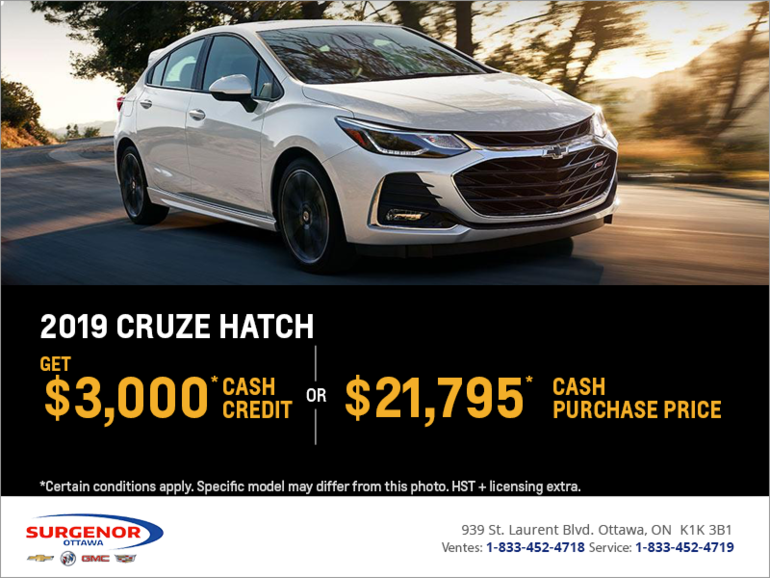 Get the 2019 Chevrolet Cruze Hatch