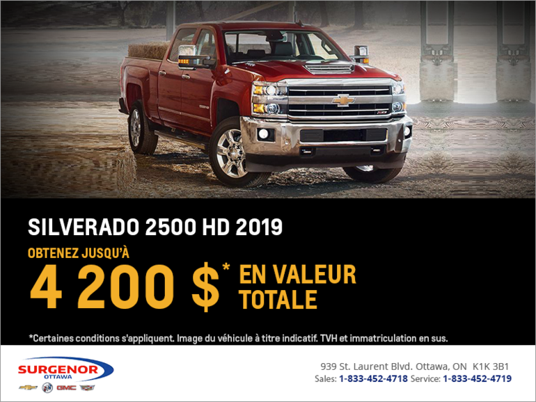 Obtenez le Chevrolet Silverado HD 2019