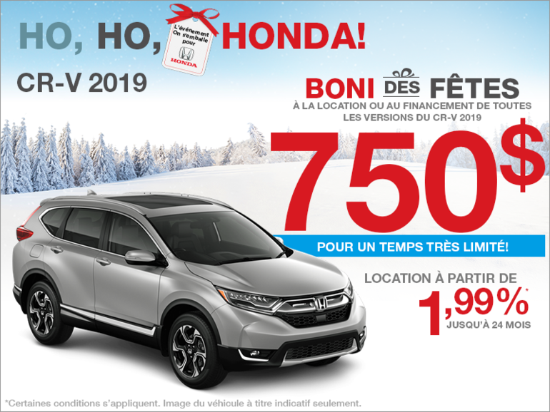 Boni des fêtes sur la Honda CR-V!
