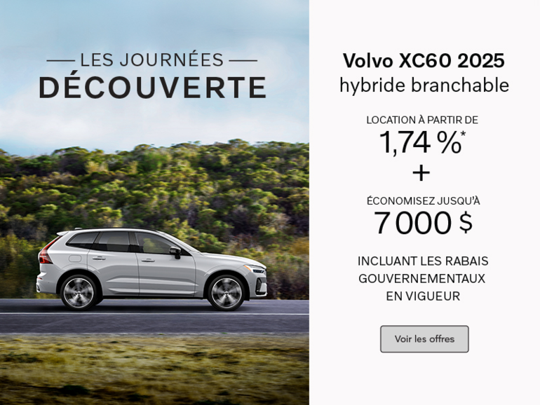 Le Volvo XC60 2025 hybride branchable