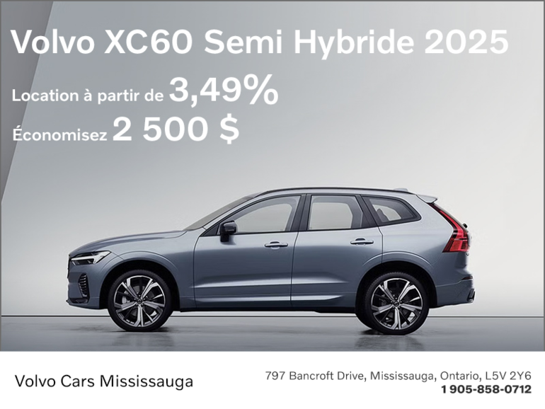 Le Volvo XC60 semi hybride 2025