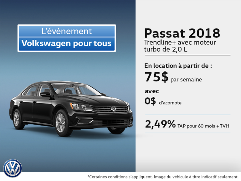 Obtenez la Passat 2018 dès aujourd'hui!
