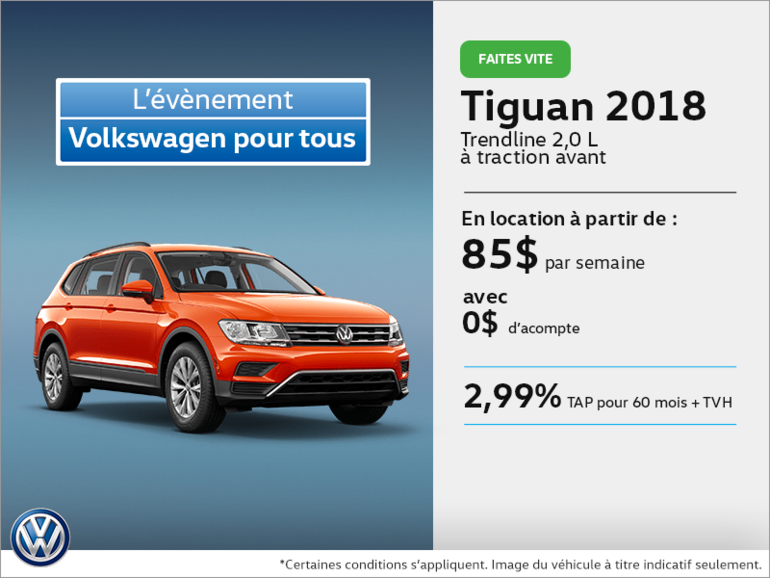 Louez le Tiguan 2018 dès aujourd'hui!