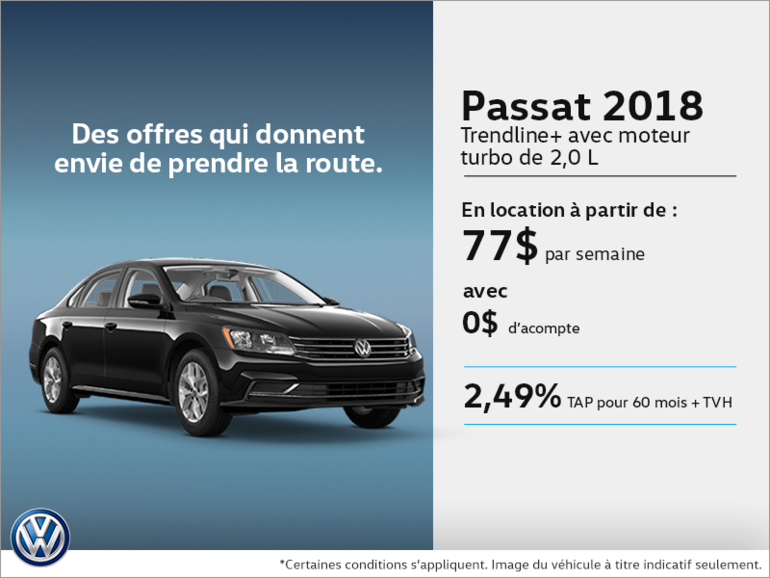 Louez la Passat 2018 dès aujourd'hui!