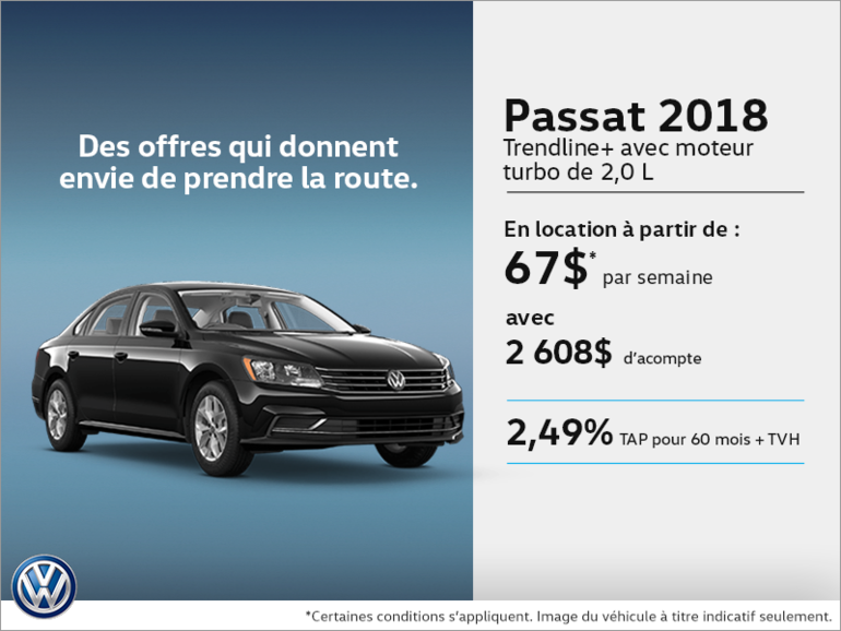 Louez la Passat 2018 dès aujourd'hui!